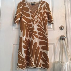 Ann Taylor Gold/Cream Knit Dress